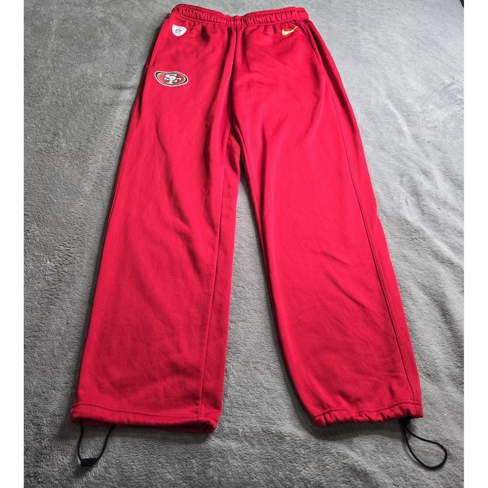 Nike NFL SF 49ERS Therma Fit Training Pants Mens M Red Logo 33" Inseam